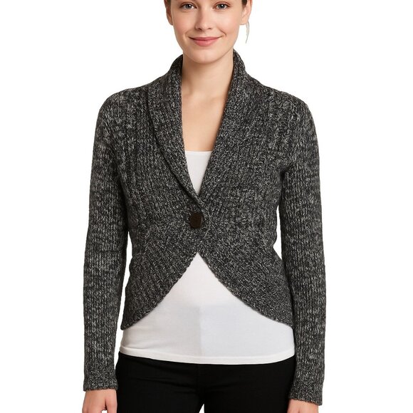 Rue21 Sweaters - Rue 21 Women’s 3/4 Boho Dolman Sleeve Open Front Sweater Black Tan Sz Small